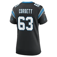Women's Nike Austin Corbett Black Carolina Panthers Team Game Jersey