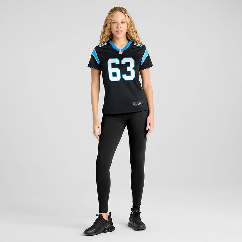 Women's Nike Austin Corbett Black Carolina Panthers Team Game Jersey