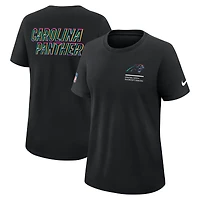 T-shirt Nike noir Carolina Panthers 2025 NFL Crucial Catch Tri-Blend Dri-FIT pour femme