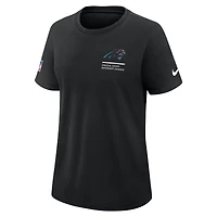 T-shirt Nike noir Carolina Panthers 2025 NFL Crucial Catch Tri-Blend Dri-FIT pour femme
