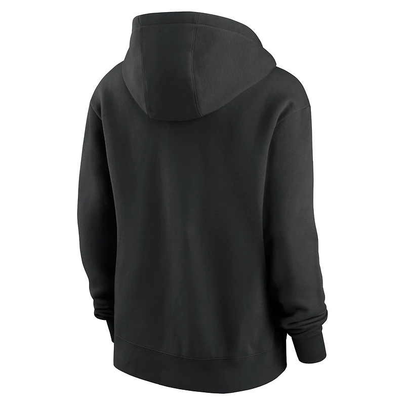 Sweat à capuche en polaire Nike Carolina Panthers Club pour femme, noir