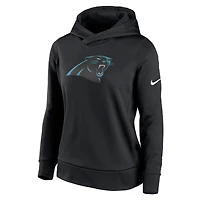 Haut à capuche léger et performant des Panthers de la Caroline noirs pour femme Nike