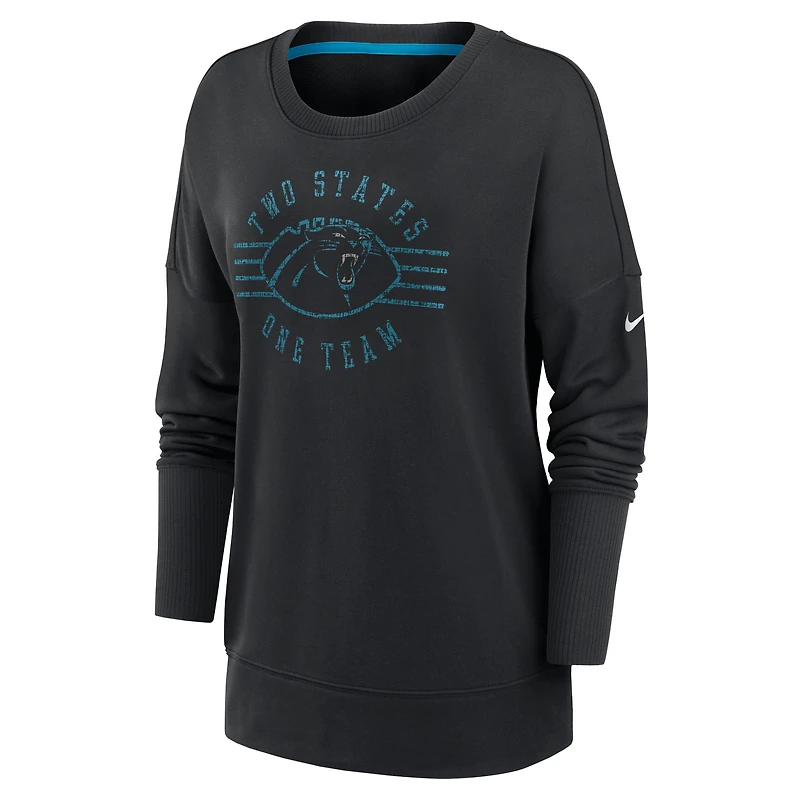Sweat-shirt Nike noir Carolina Panthers Rewind Playback Icon Performance pour femme