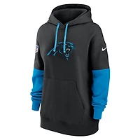 Sweat à capuche Nike noir Carolina Panthers Sideline Essential pour femme