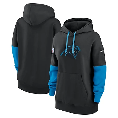 Sweat à capuche Nike noir Carolina Panthers Sideline Essential pour femme