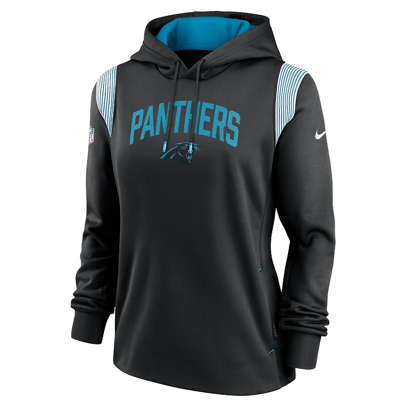 Sweat à capuche Nike Black Carolina Panthers Sideline Stack Performance pour femme