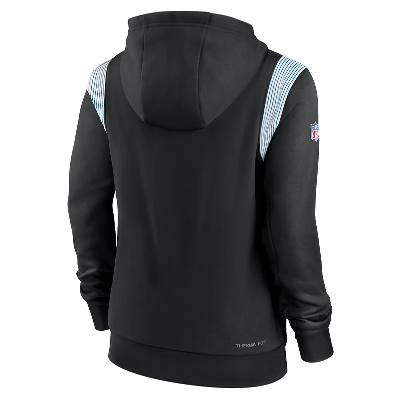 Sweat à capuche Nike Black Carolina Panthers Sideline Stack Performance pour femme