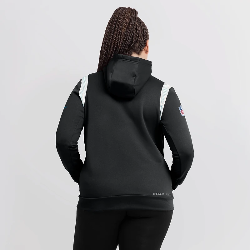 Sweat à capuche Nike Black Carolina Panthers Sideline Stack Performance pour femme