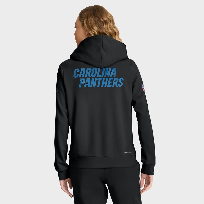 Women's Nike Black Carolina Panthers Sideline Standard Issue Initial Home Dri-FIT Hoodie