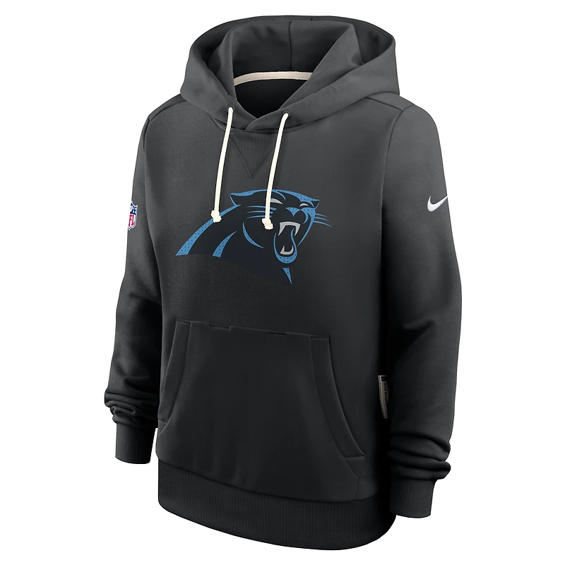 Women's Nike Black Carolina Panthers Sideline Standard Issue Initial Home Dri-FIT Hoodie