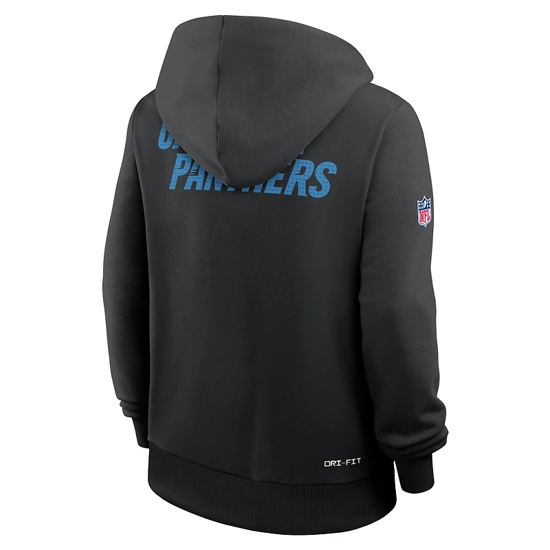 Sweat à capuche Nike noir Carolina Panthers Sideline Standard Issue Initial Home Dri-FIT pour femme