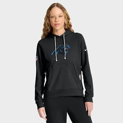 Sweat à capuche Nike noir Carolina Panthers Sideline Standard Issue Initial Home Dri-FIT pour femme