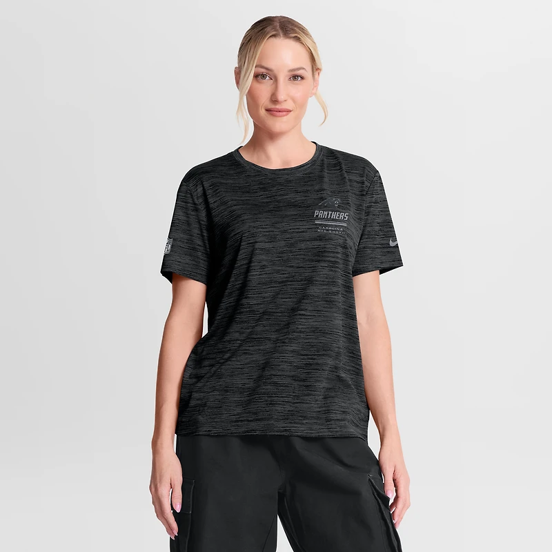Women's Nike Black Carolina Panthers Sideline Velocity Dri-FIT T-Shirt