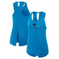 Women's Nike Blue Carolina Panthers  Open-Back Crisscross Dri-FIT Tank Top