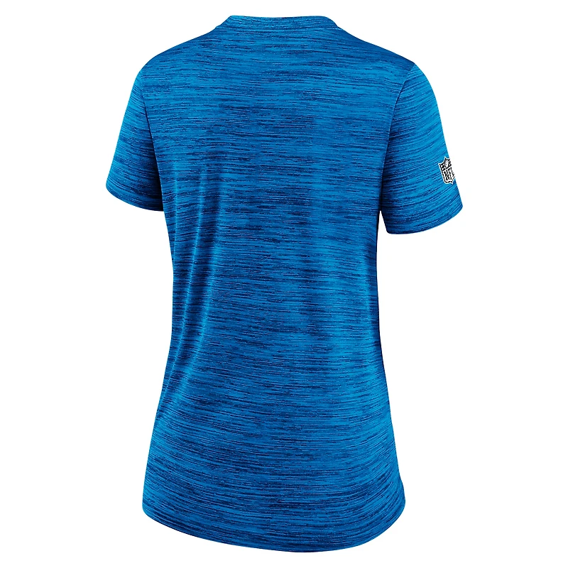 T-shirt Nike bleu Carolina Panthers Sideline Velocity Dri-FIT pour femme