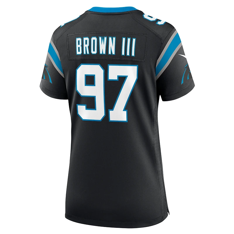 Maillot Nike Bobby Brown III noir pour femme des Carolina Panthers