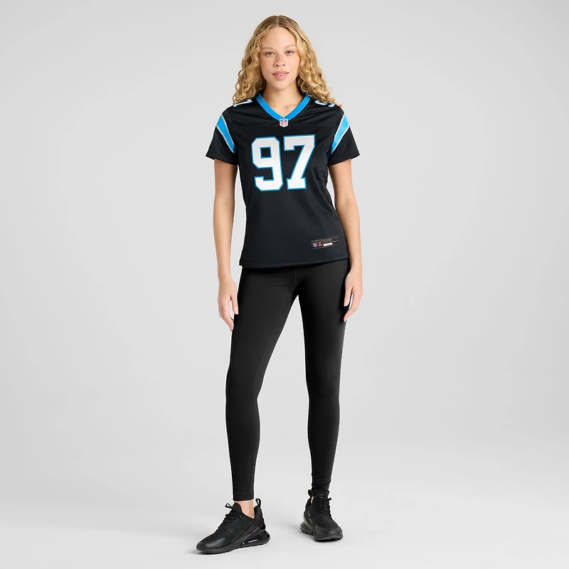Maillot Nike Bobby Brown III noir pour femme des Carolina Panthers