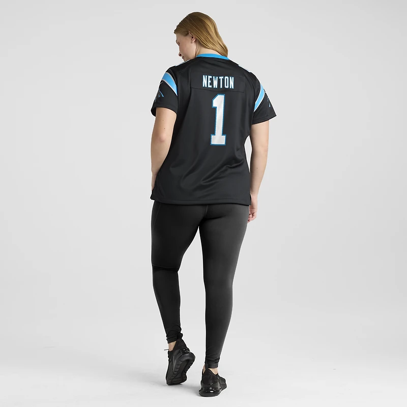 maillot Nike Cam Newton noir pour femme, de match retiré l'équipe des Carolina Panthers