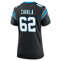 Maillot de match Nike Chandler Zavala noir pour femme des Carolina Panthers