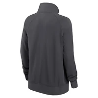 Sweat-shirt à demi-zip Nike Charcoal Carolina Panthers Premium Raglan Performance pour femme