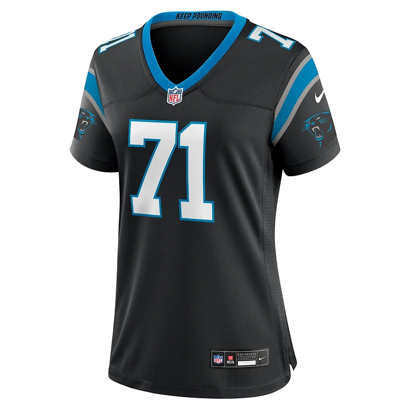 Maillot de match Nike Chris Wormley des Panthers la Caroline noir pour femme