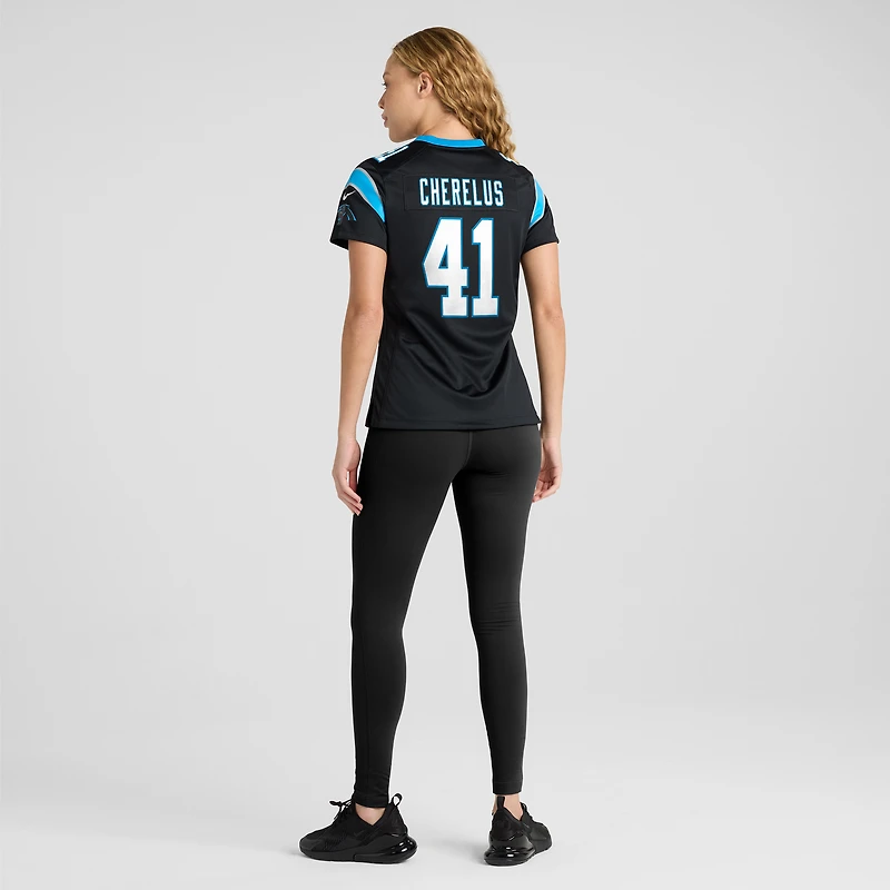 Women's Nike Claudin Cherelus Black Carolina Panthers Team Game Jersey