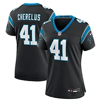 Maillot de match l'équipe Nike Claudin Cherelus des Panthers la Caroline noirs pour femmes