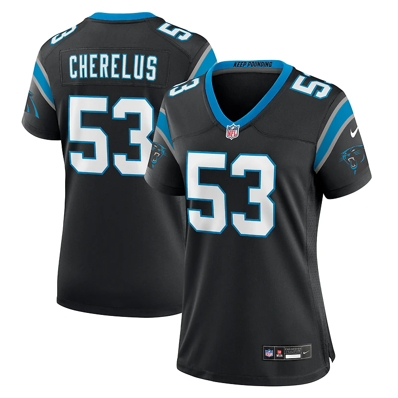 Women's Nike Claudin Cherelus  Black Carolina Panthers Team Game Jersey