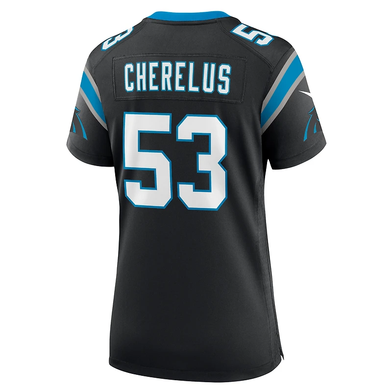 Women's Nike Claudin Cherelus  Black Carolina Panthers Team Game Jersey