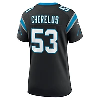 Women's Nike Claudin Cherelus  Black Carolina Panthers Team Game Jersey