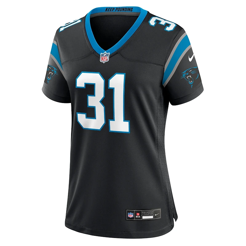Maillot de match Nike Corey Thornton noir pour femme des Carolina Panthers