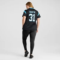 Maillot de match Nike Corey Thornton noir pour femme des Carolina Panthers