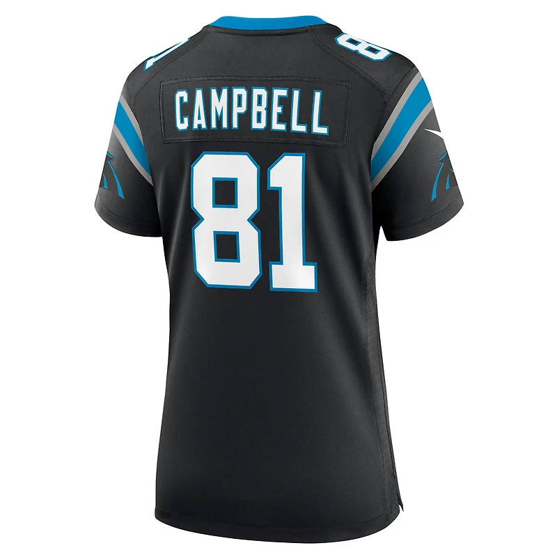 Maillot Nike Dalevon Campbell noir pour femme des Carolina Panthers