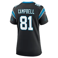 Maillot Nike Dalevon Campbell noir pour femme des Carolina Panthers