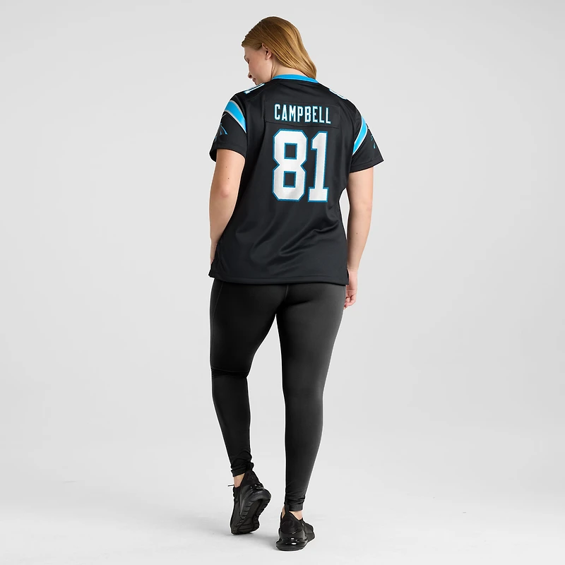 Maillot Nike Dalevon Campbell noir pour femme des Carolina Panthers