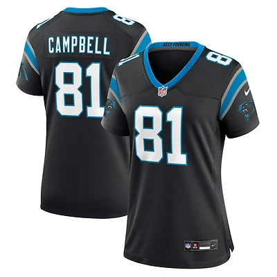 Maillot Nike Dalevon Campbell noir pour femme des Carolina Panthers