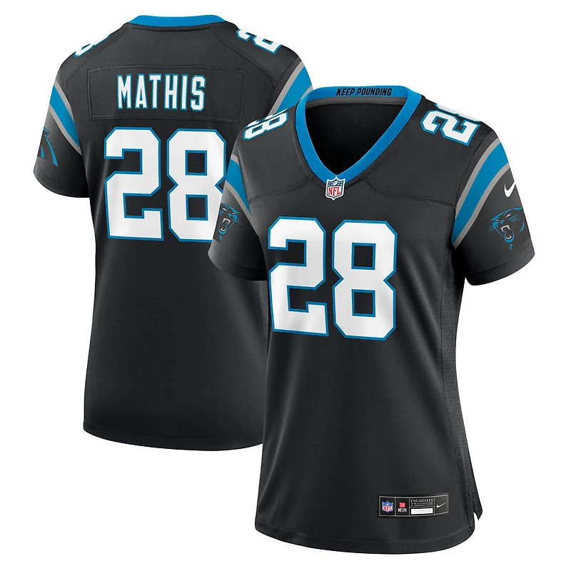 Maillot Nike Damarri Mathis noir pour femme des Carolina Panthers