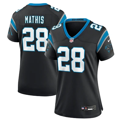 Maillot Nike Damarri Mathis noir pour femme des Carolina Panthers