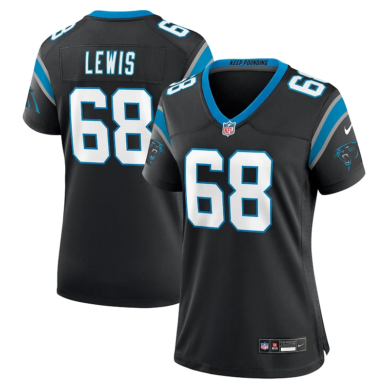 Women's Nike Damien Lewis Black Carolina Panthers Game Jersey