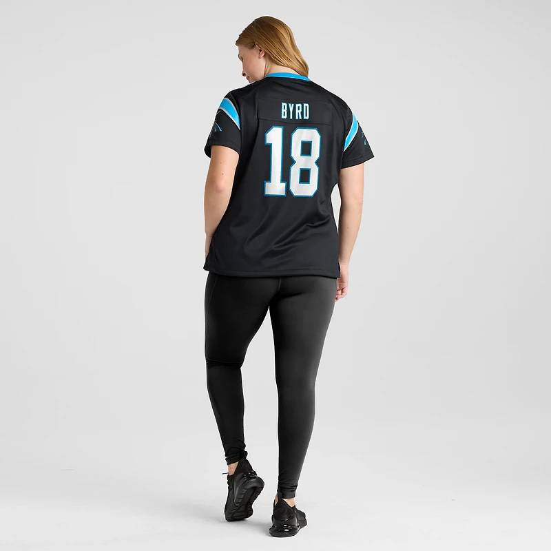 Maillot de joueur des Panthers la Caroline noirs Damiere Byrd Nike pour femme