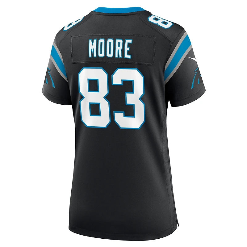 Maillot de match Nike David Moore noir Carolina Panthers pour femme