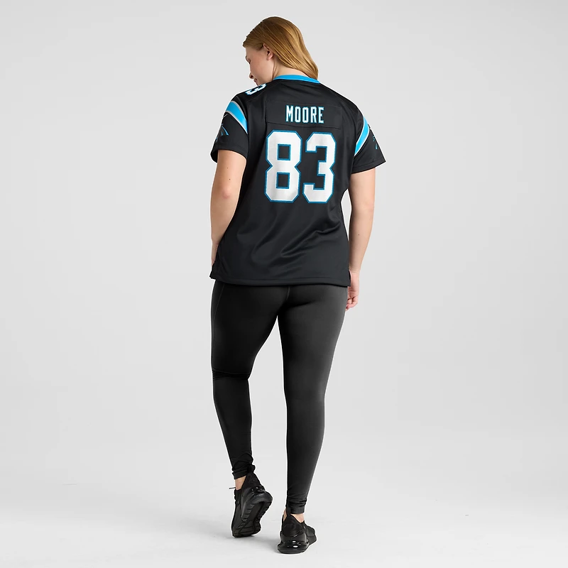 Maillot de match Nike David Moore noir Carolina Panthers pour femme