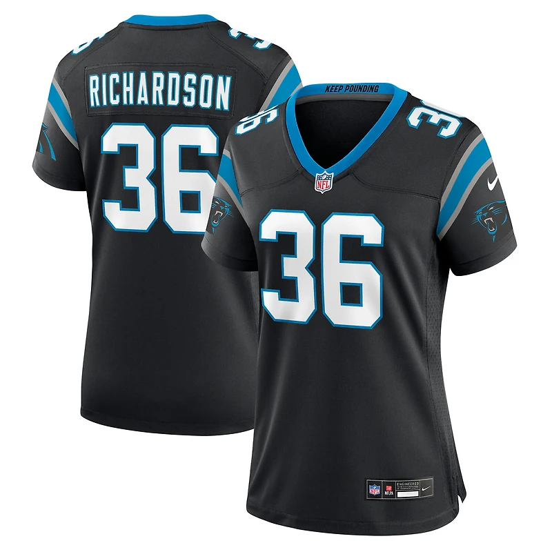 Maillot Nike Demani Richardson noir pour femme des Carolina Panthers