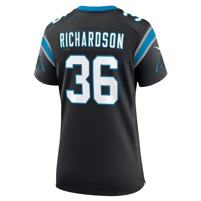 Maillot Nike Demani Richardson noir pour femme des Carolina Panthers