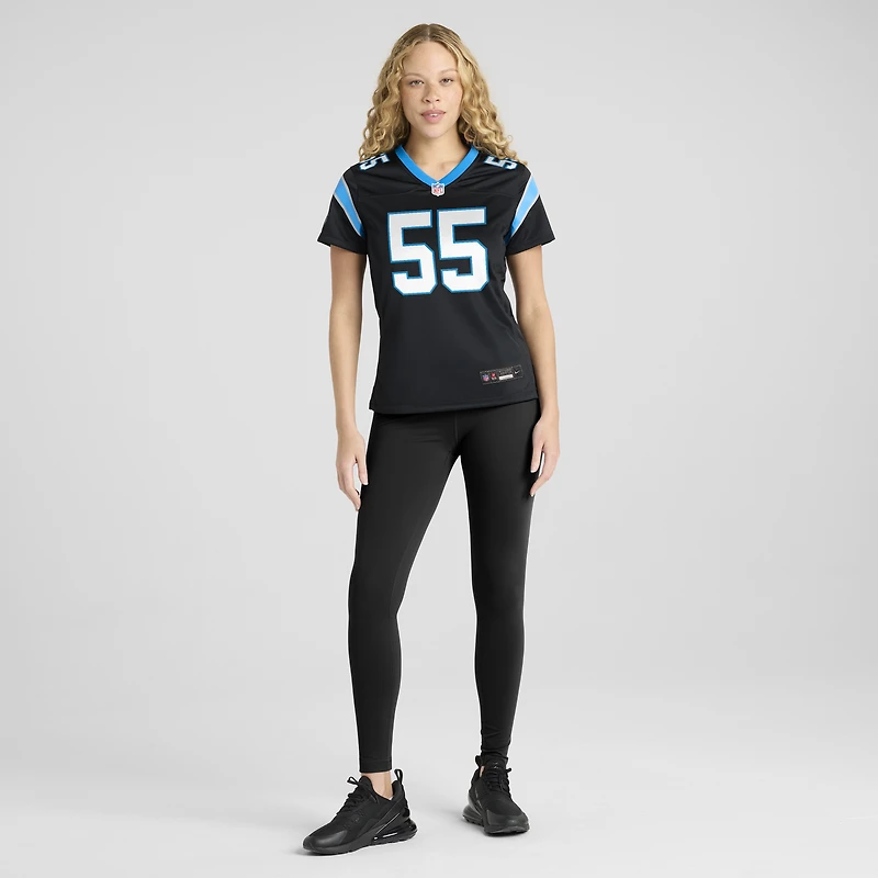 Maillot de match Nike Devin Lloyd noir pour femme, Carolina Panthers
