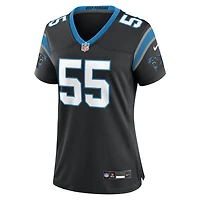 Maillot de match Nike Devin Lloyd noir pour femme, Carolina Panthers