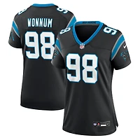 Maillot de match Nike D.J. Wonnum noir Carolina Panthers pour femme