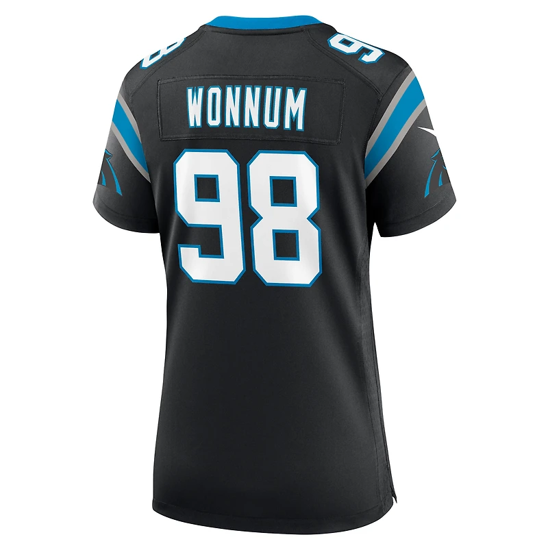 Maillot de match Nike D.J. Wonnum noir Carolina Panthers pour femme