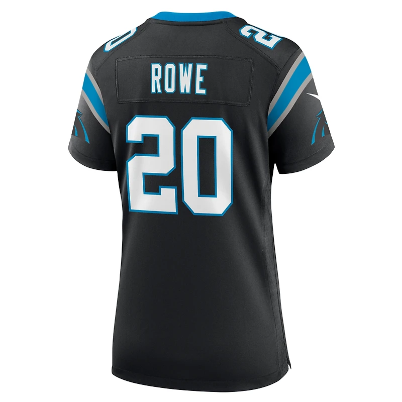Maillot de match Nike Eric Rowe des Panthers la Caroline noir pour femme
