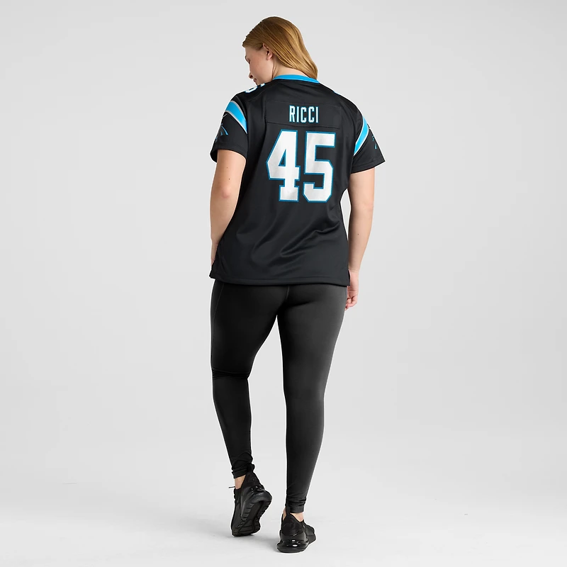 Women's Nike Giovanni Ricci Black Carolina Panthers Team Game Jersey